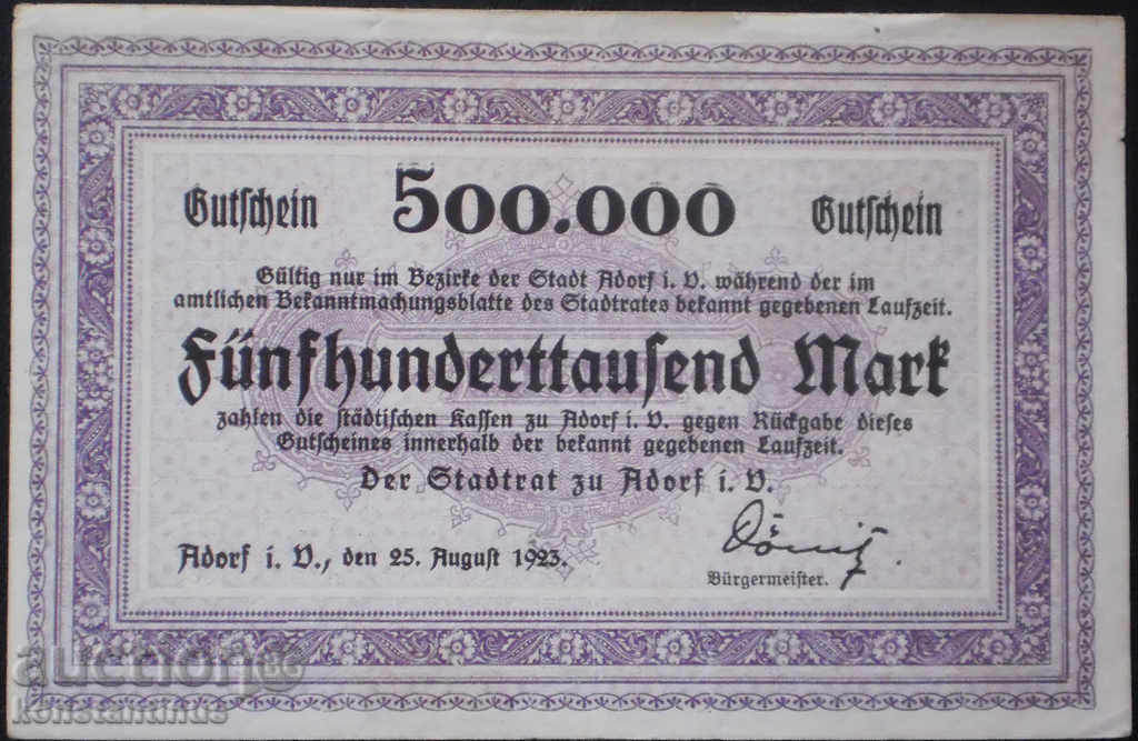 Германия  500 000 Марк 1923 UNC Rare