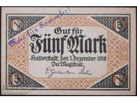 Germany 5 Mark 1918 UNC Rare Variety