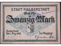 Germany 20 Mark 1918 UNC Rare Variety