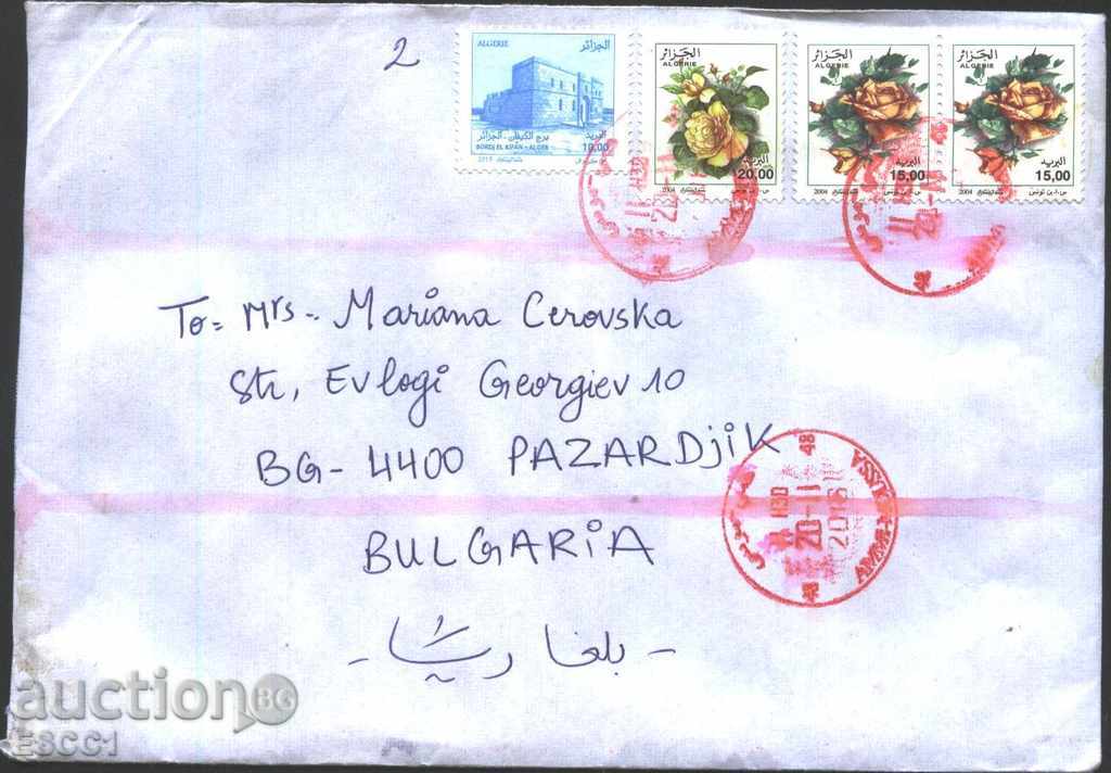 plic cu timbre Patuval Flora Flori Trandafiri 2004 din Algeria