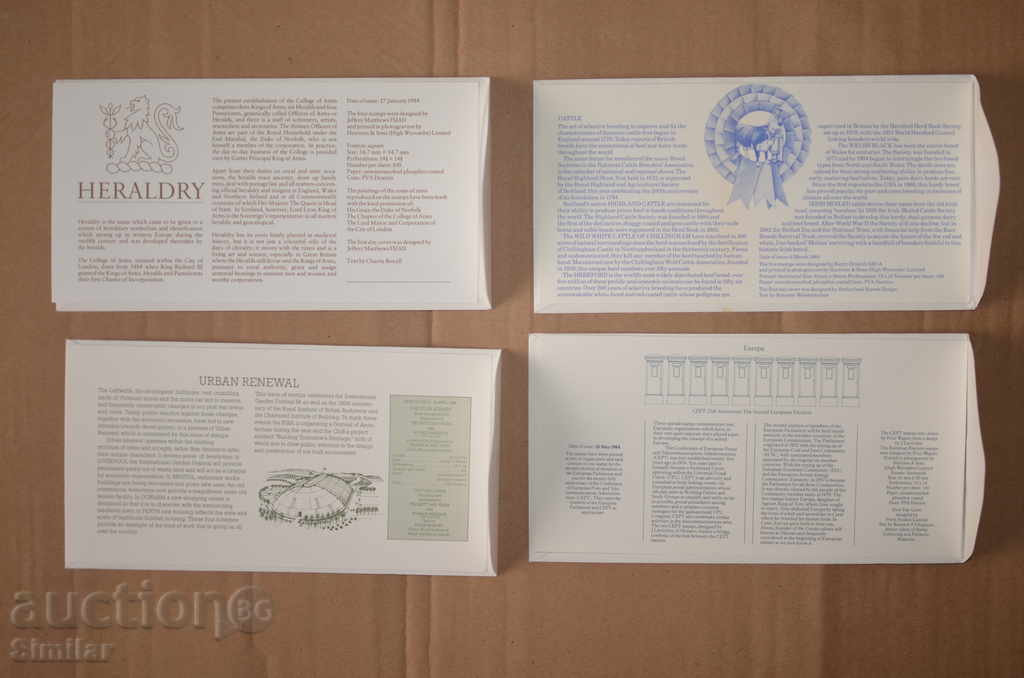 Delivery of 9 pcs. Envelopes / FDC United Kingdom 1984 - full collection Delivery of 9 pcs. Envelopes / FDC United Kingdom 1984 - full collection