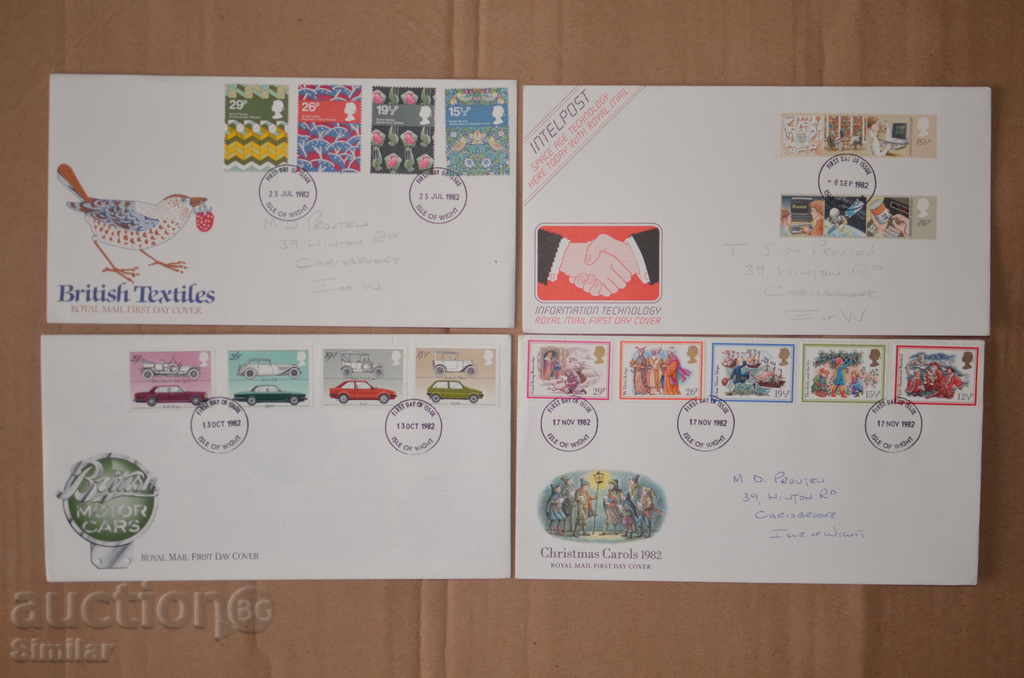 8 pcs. Envelopes / FDC Great Britain 1982 - full collection with price 10.00 BGN | € 5.11 8 pcs. Envelopes / FDC Great Britain 1982 - full collection with price 10.00 BGN | € 5.11
