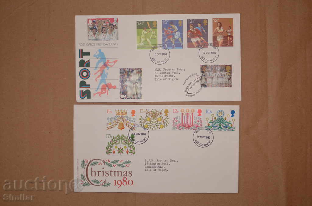 Auction 10 pcs. Envelopes / FDC United Kingdom 1980 - full collection Auction 10 pcs. Envelopes / FDC United Kingdom 1980 - full collection