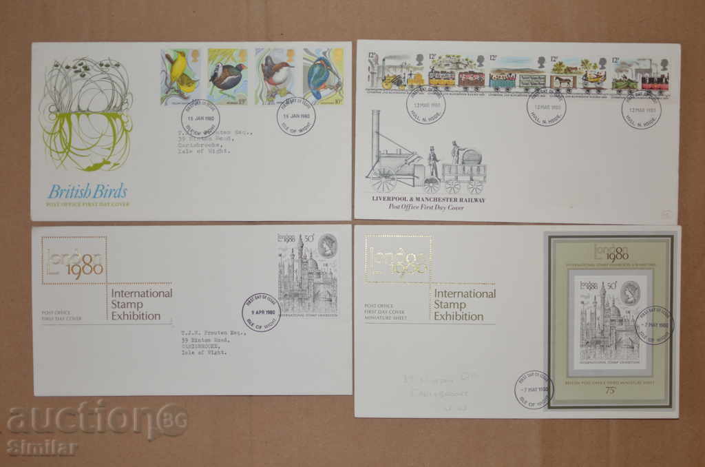 10 pcs. Envelopes / FDC United Kingdom 1980 - full collection