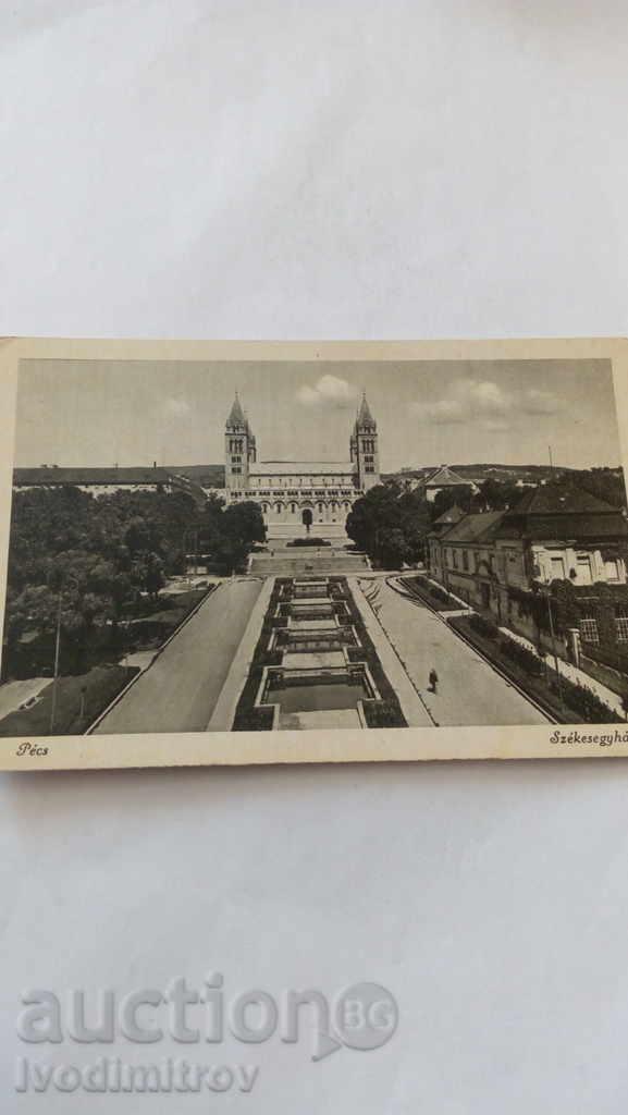 Postcard Pecs Szekesegyhaz 1945