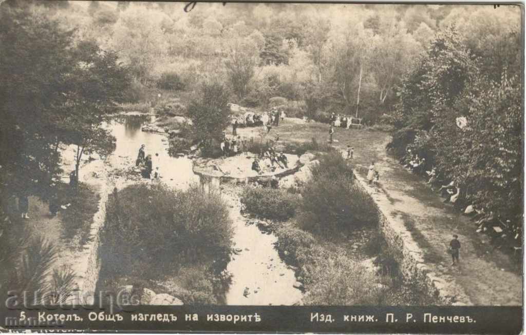 Antique postcard - Kotel - the springs