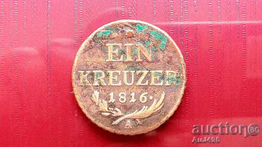 Auction  EIN KREUZER 1816 (XF) *