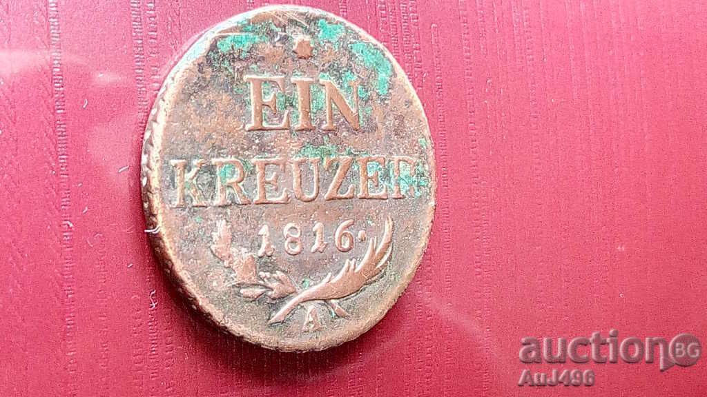 EIN KREUZER 1816 (XF) * - 7