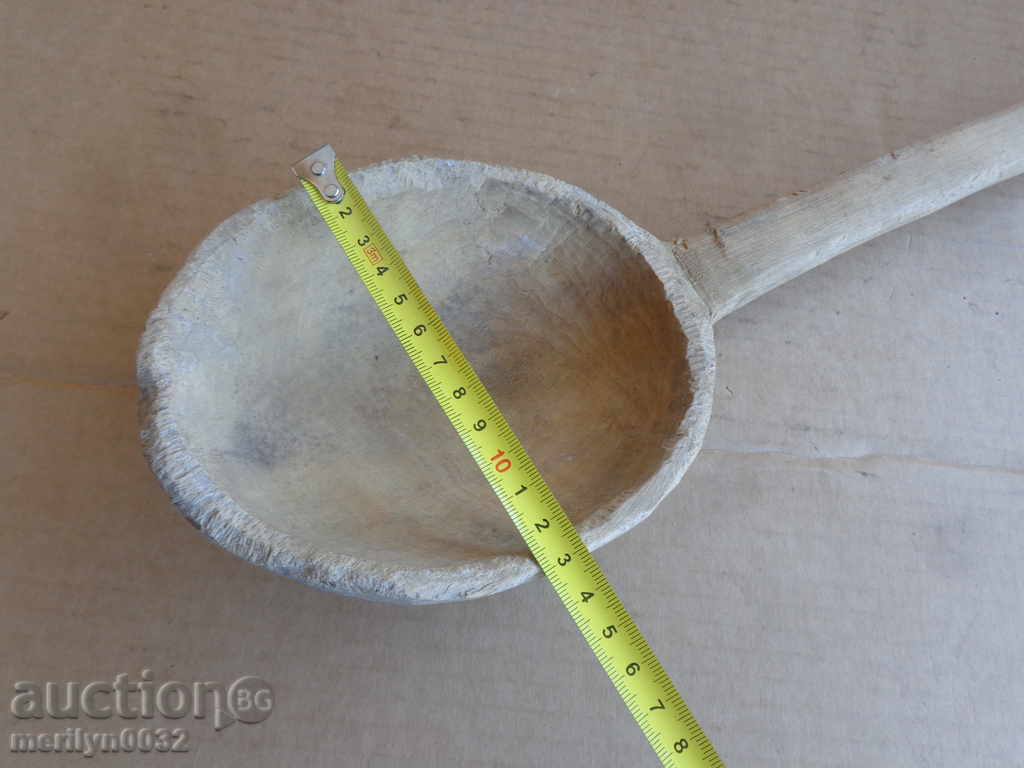 Auction Very old wooden spoon, ladle, wooden Auction Very old wooden spoon, ladle, wooden