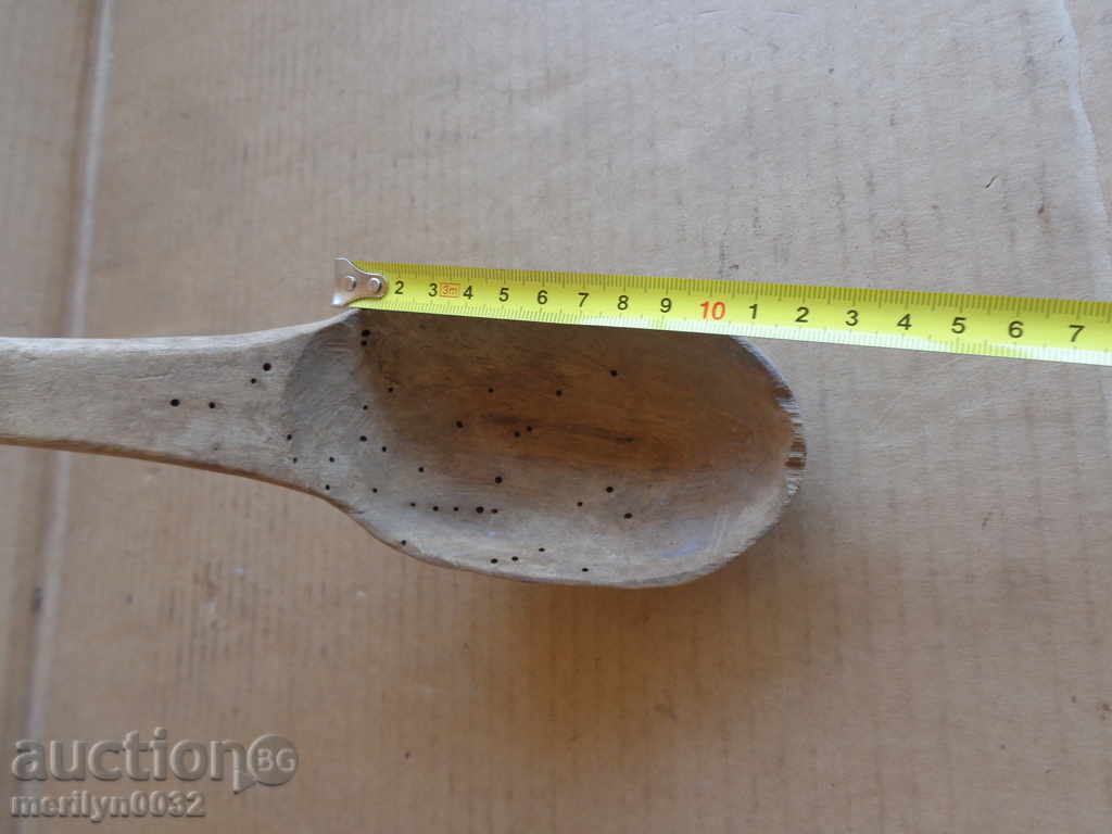 Auction Very old wooden spoon, ladle, wooden Auction Very old wooden spoon, ladle, wooden