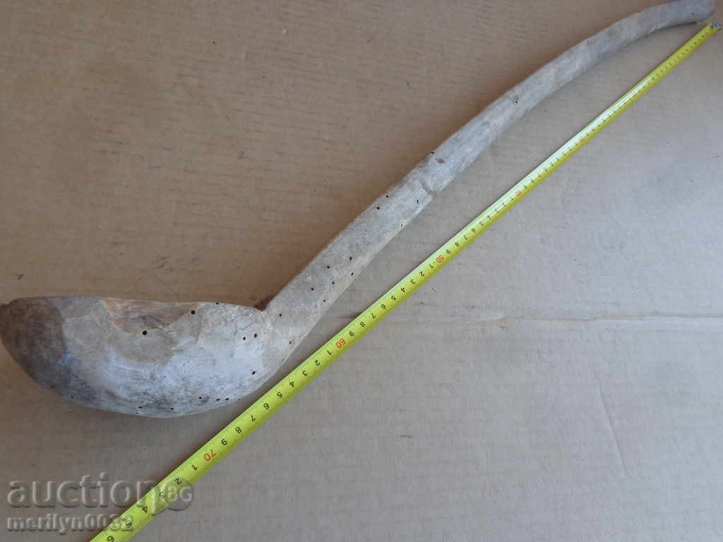 Delivery of Very old wooden spoon, ladle, wooden Delivery of Very old wooden spoon, ladle, wooden