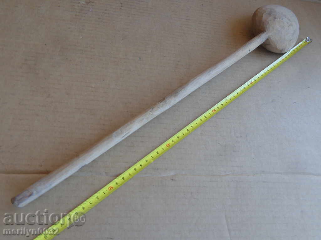 Auction  Very old wooden spoon, ladle, wooden