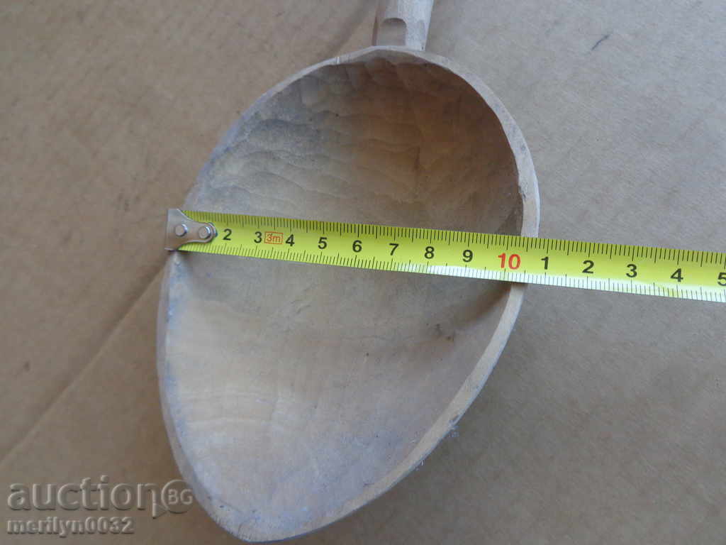 Very old wooden spoon, ladle, wooden - 6