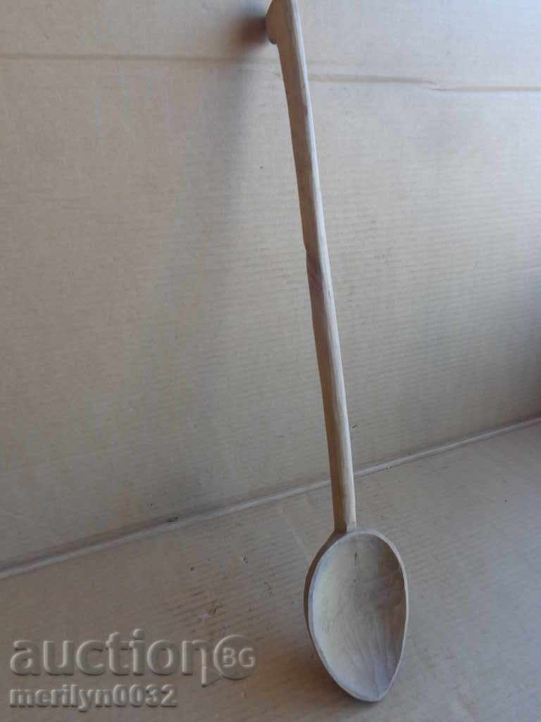 Very old wooden spoon, ladle, wooden - 7