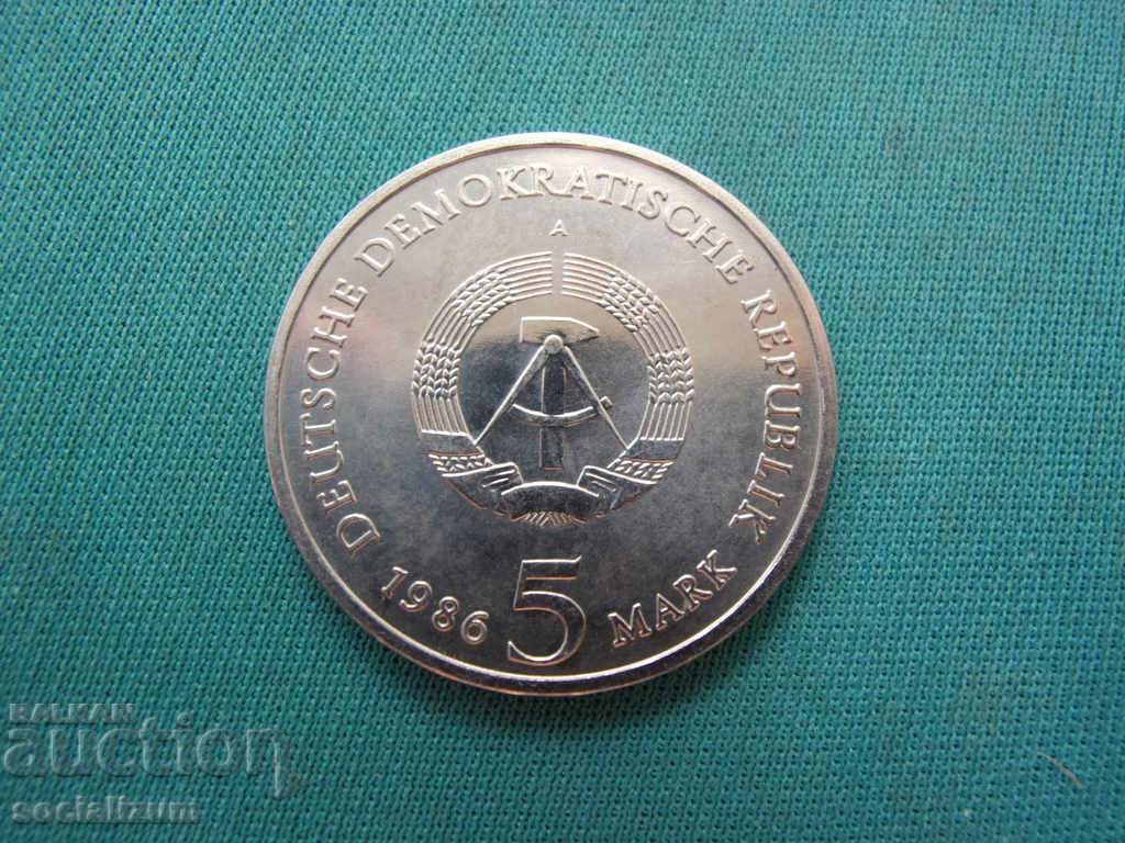 GDR 5 timbre 1986 Monedă rară UNC cu preț € 7.67 | 15.00 BGN