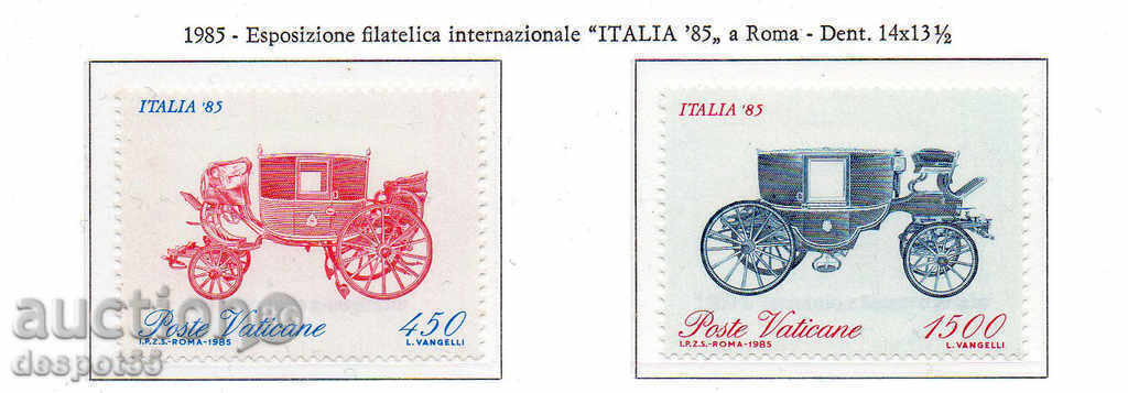 1985. Vatican. Expoziție filatelică internațională, Roma + Bloc 1985. Vatican. Expoziție filatelică internațională, Roma + Bloc