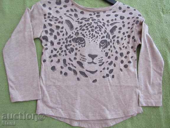 Блуза за момиче Н&М с ефектен тигров принт размер 98/104, н