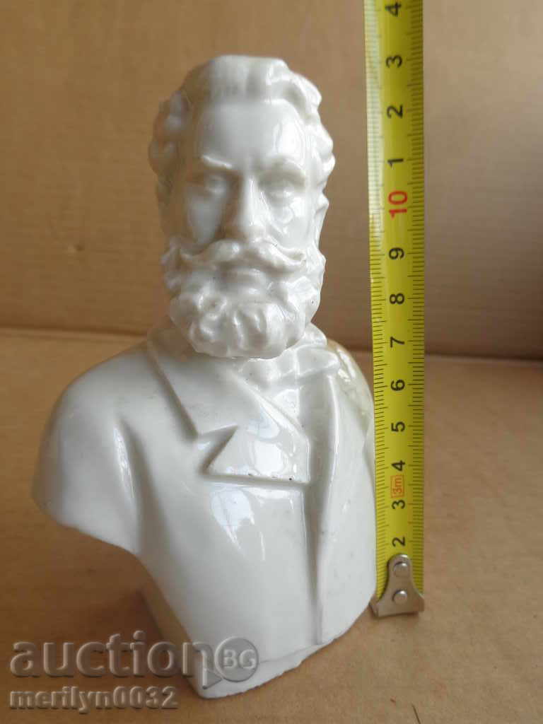 Bust Hristo Botev figurina statueta ranita din portelan social NRB