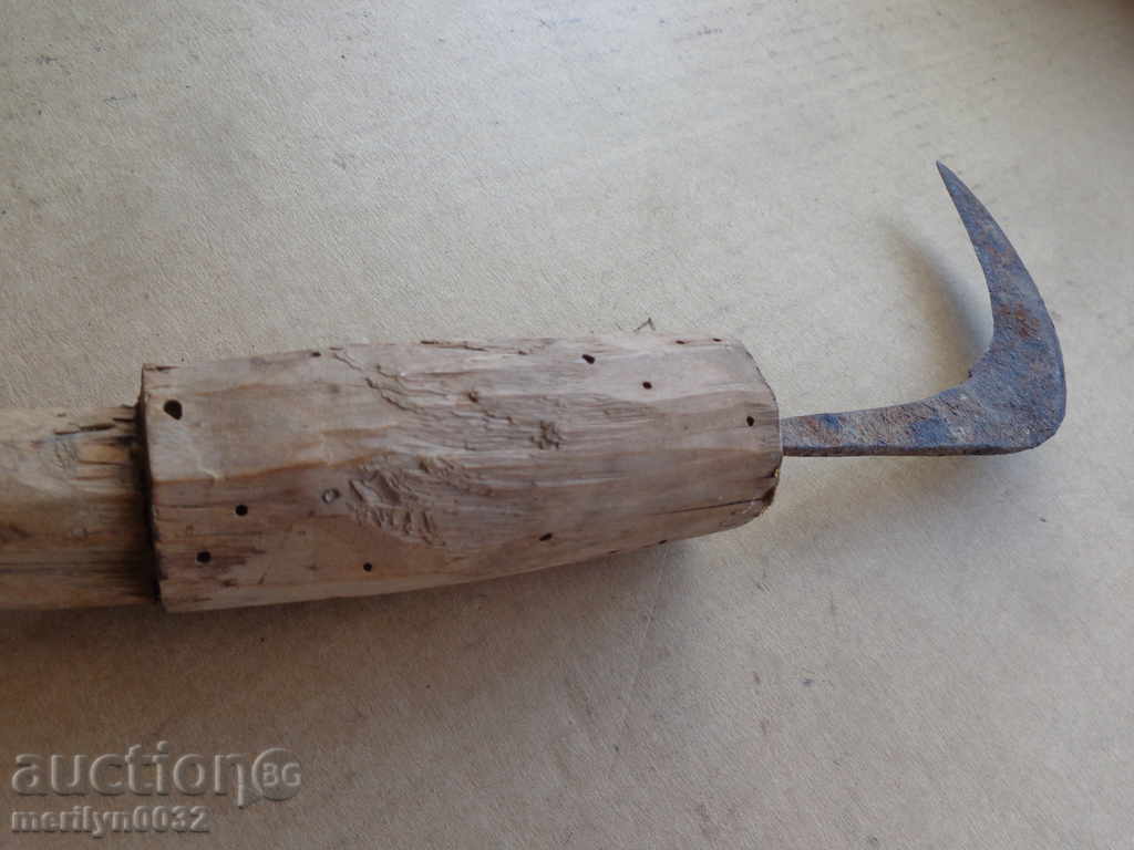 An old hand forged hammer, wrought iron, a chopper, a knife - 5 An old hand forged hammer, wrought iron, a chopper, a knife - 5