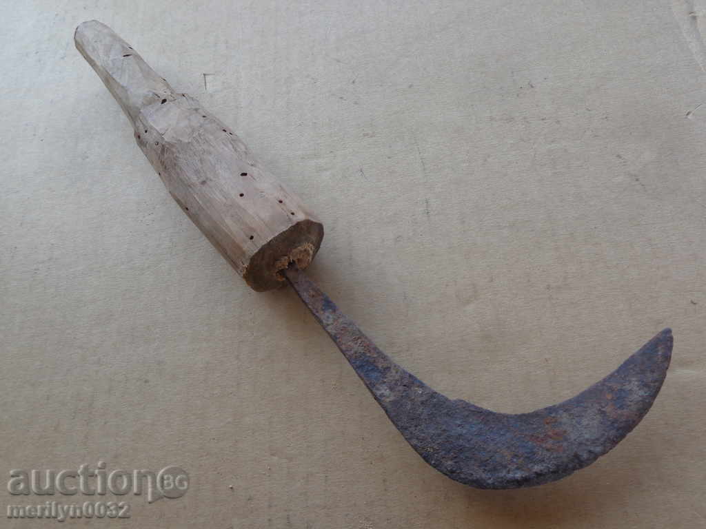 An old hand forged hammer, wrought iron, a chopper, a knife - 6 An old hand forged hammer, wrought iron, a chopper, a knife - 6