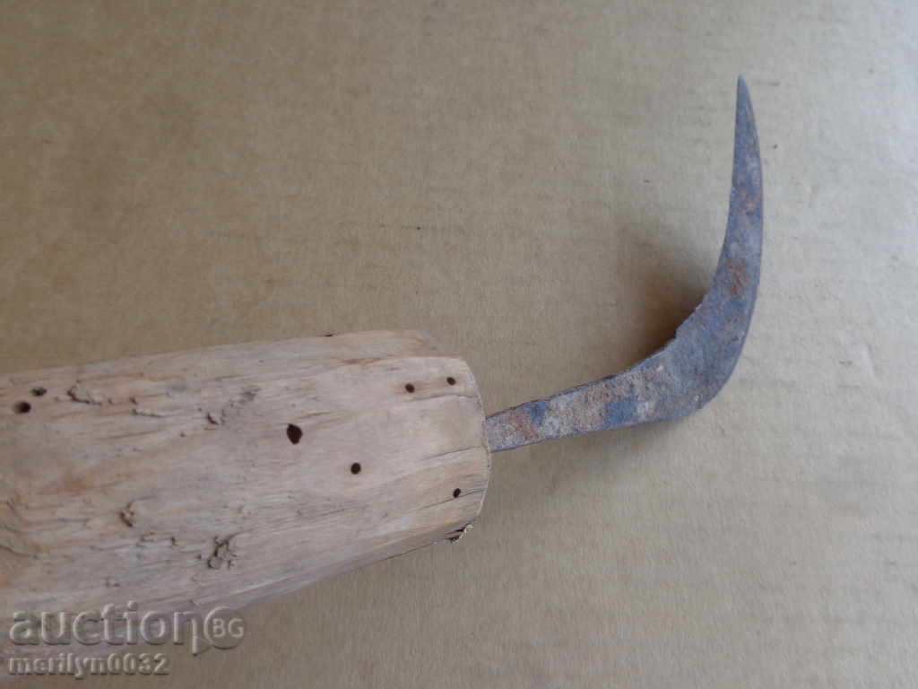 An old hand forged hammer, wrought iron, a chopper, a knife - 7 An old hand forged hammer, wrought iron, a chopper, a knife - 7