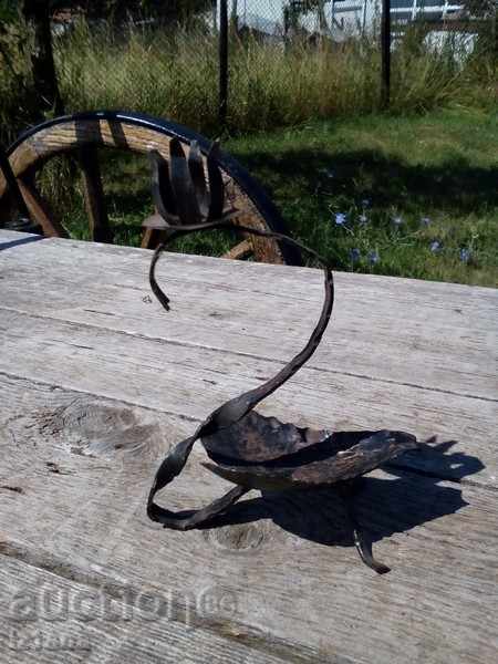 Auction Wrought iron candlestick Auction Wrought iron candlestick