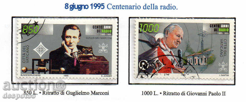 1995. Vatican. 100 de ani de la inventarea de radio.