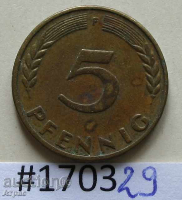 5 pfennig 1950 F -GFR