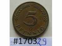 5 pfennig 1950 F -GFR