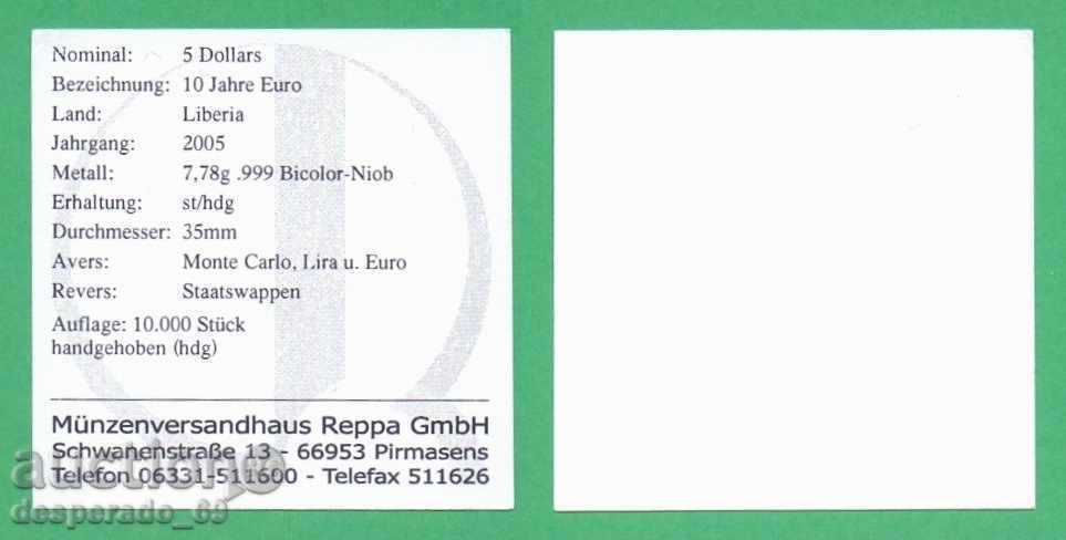 Auction (¯` '• .¸ $ 5 2005 LIBERIA (Monaco) UNC •. •' ´¯) Auction (¯` '• .¸ $ 5 2005 LIBERIA (Monaco) UNC •. •' ´¯)