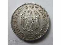 5 mărci de argint Germania 1935 A III Reich Moneda de argint #88