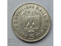 5 марки сребро Германия 1935 D III Райх  сребърна монета №89