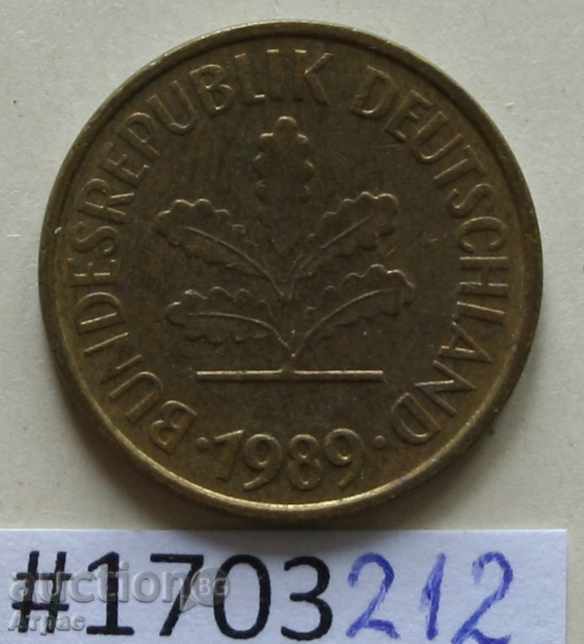 5 pfennig 1989 D -GFR cu preț € 0.26 | 0.51 BGN 5 pfennig 1989 D -GFR cu preț € 0.26 | 0.51 BGN