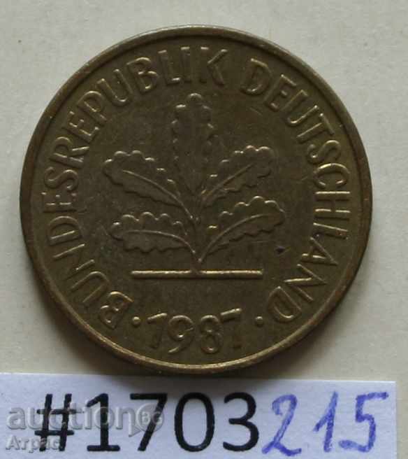 5 pfennig 1987 J -GFR με τιμή € 0.26 | 0.51 BGN