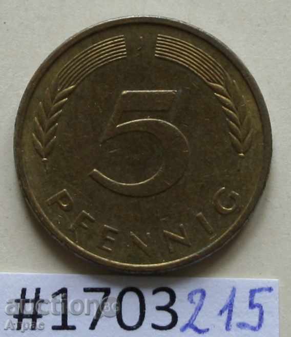 5 pfennig 1987 J -GFR