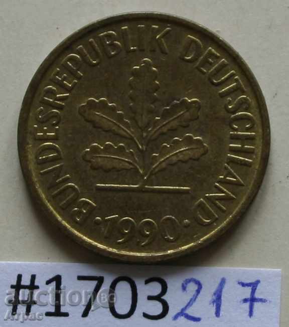5 pfennig 1990 F -GFR με τιμή € 0.26 | 0.51 BGN