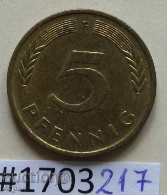 5 pfennig 1990 F -GFR