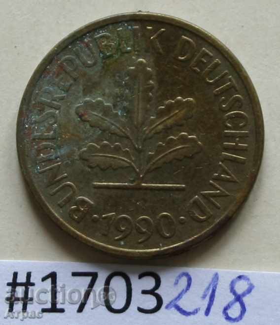 5 pfennig 1990 J -GFR cu preț € 0.26 | 0.51 BGN 5 pfennig 1990 J -GFR cu preț € 0.26 | 0.51 BGN