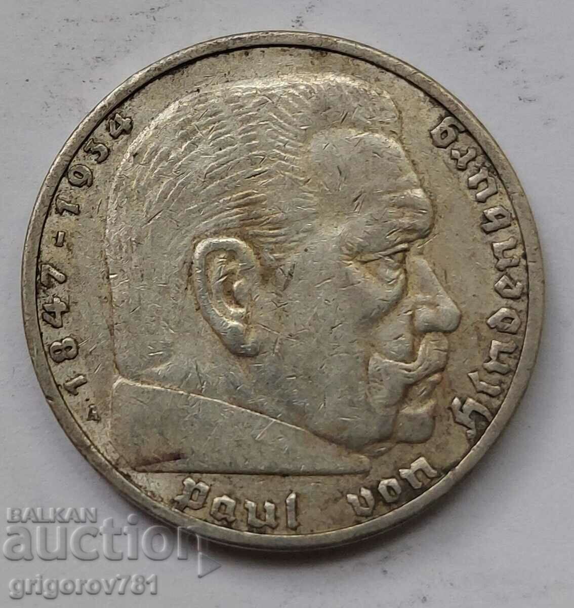 Ασημένιο 5 Marks Γερμανία 1936 Ασημένιο νόμισμα A III Reich #95 με τιμή € 16.87 | 32.99 BGN Ασημένιο 5 Marks Γερμανία 1936 Ασημένιο νόμισμα A III Reich #95 με τιμή € 16.87 | 32.99 BGN