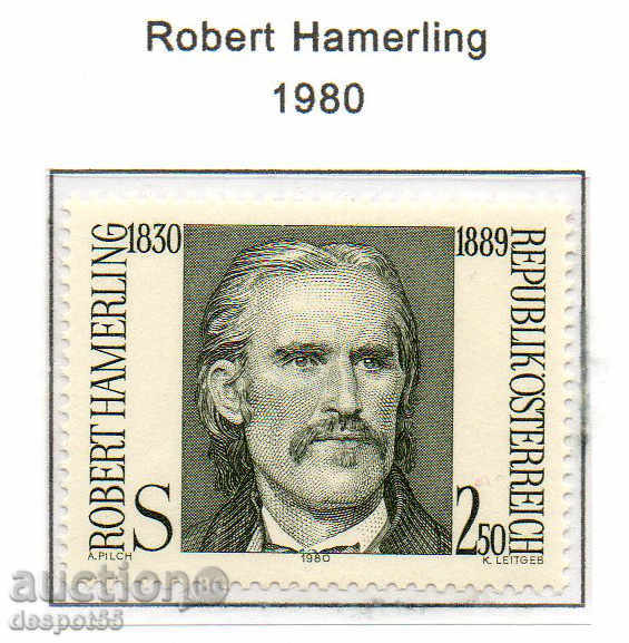 1980. Austria. Robert Hamerling (1830-1889), poet.