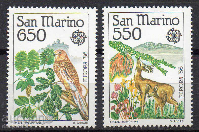 1986 Σαν Μαρίνο. Ευρώπη. Η προστασία της φύσης ...