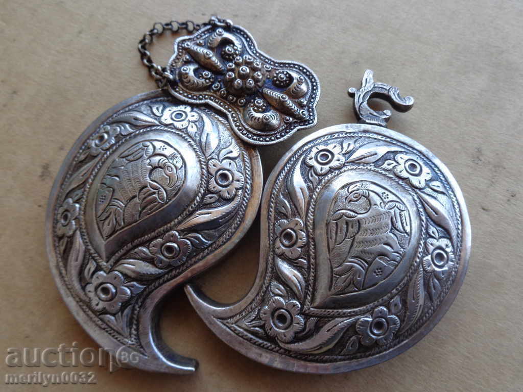 Silver renaissance pafta 18 cm pafta, buckle, worn belt - 6