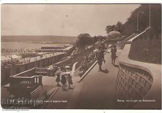 Postcard Bulgaria Varna Stairs in front of the new sea baths *