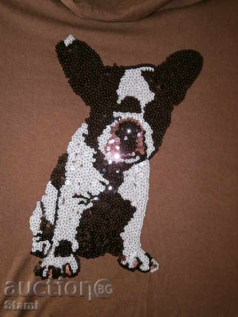 Bluza de damă efectivă cu aplicație, culoare ciocolată, mărimea M cu preț 9.00 BGN | € 4.60