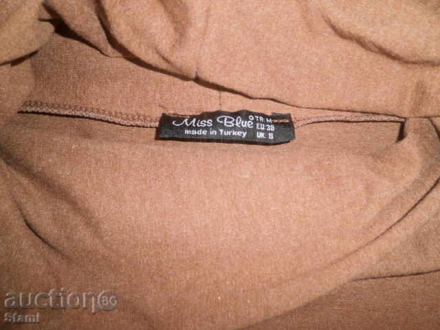 Bluza de damă efectivă cu aplicație, culoare ciocolată, mărimea M - 5