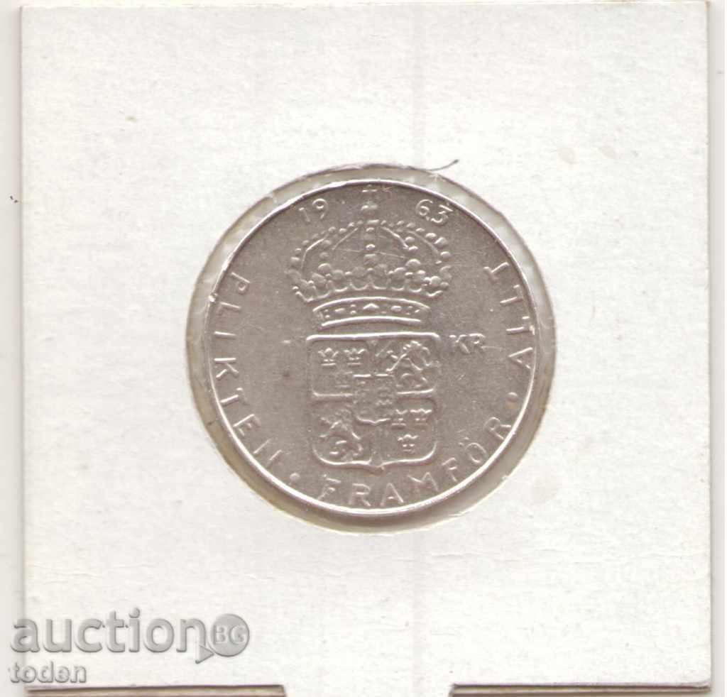 Suedia-1 Krona-1963 U-KM# 826-Gustaf VI Adolf-argint+ cu preț € 3.58 | 7.00 BGN