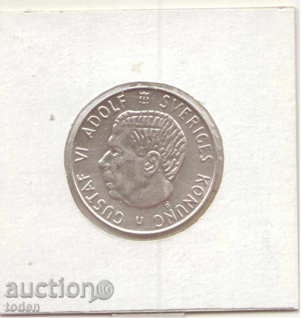 Sweden-1 Krona-1963 U-KM# 826-Gustaf VI Adolf-silver+