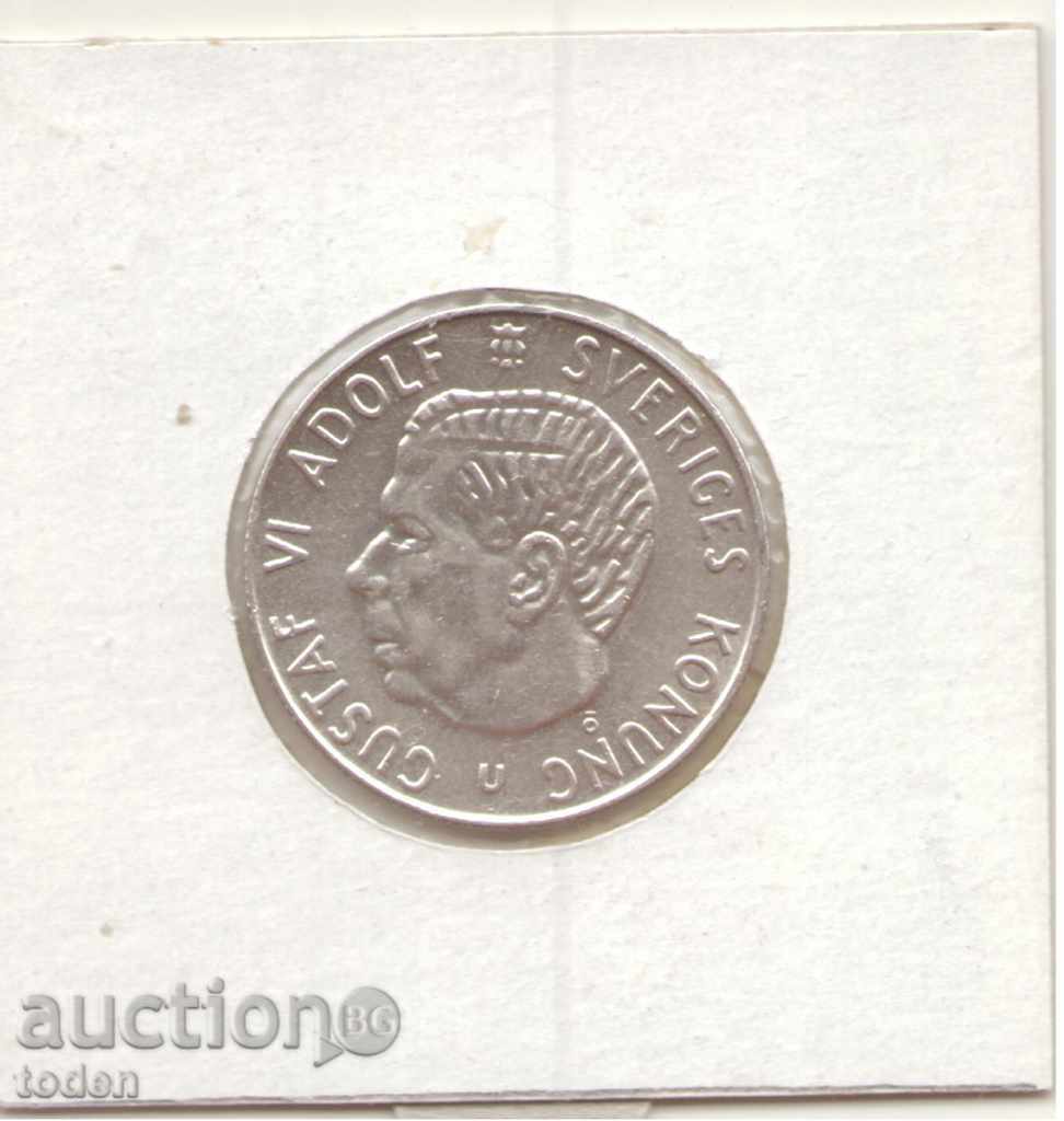 Suedia-1 Krona-1963 U-KM# 826-Gustaf VI Adolf-argint+