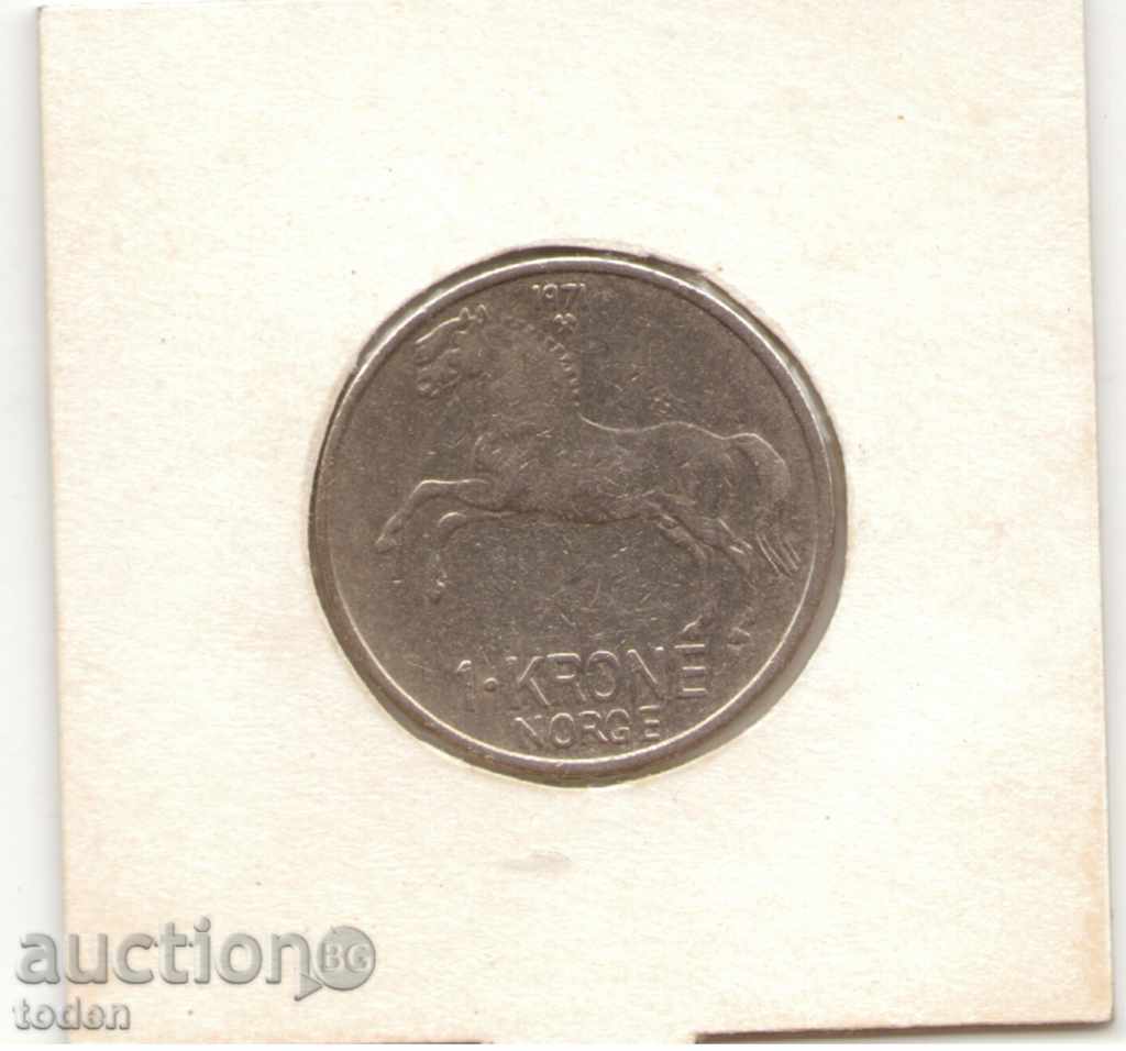 ++ Norway-1 Krone-1971-KM # 409-Olav V ++