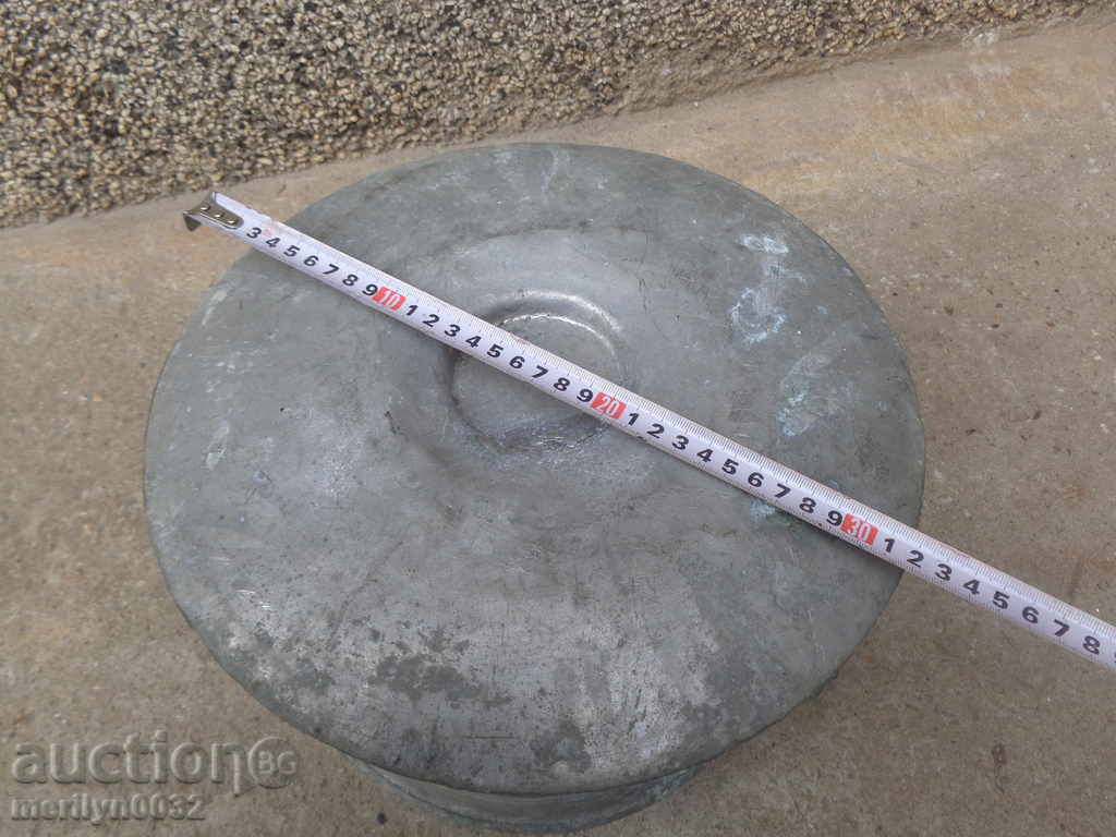 Голям дарствен котел надпис 1907год харания бакър меден съд - 5
